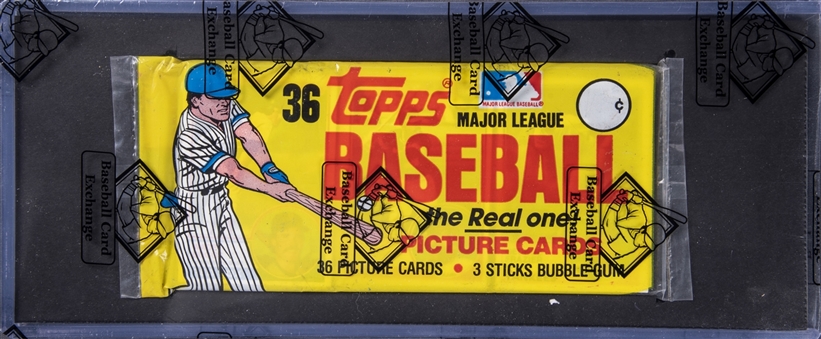 1983 Topps Baseball Grocery Rack Pack – Wade Boggs Rookie Card Showing on Top – BBCE Certified